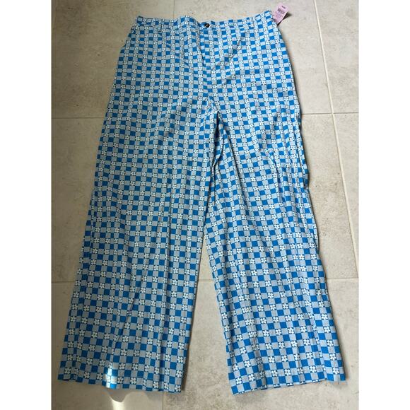Wild Fable High Rise Wide Leg Pants Blue and White Floral Print Size XXL NWT - Picture 2 of 6